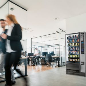 Necta Swing snack and food vending machine in an office location